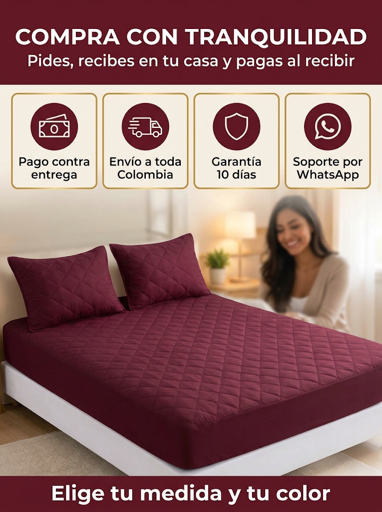 Protector de colchón acolchado + 2 fundas: confianza