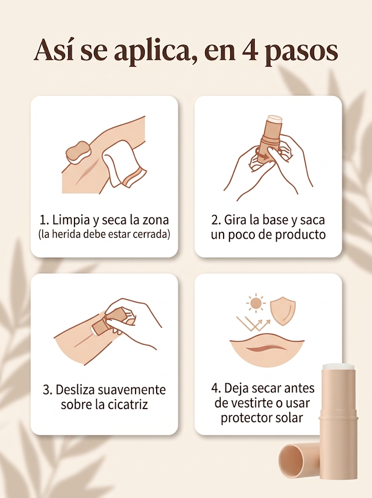 Modo de uso de la barra de silicona en 4 pasos