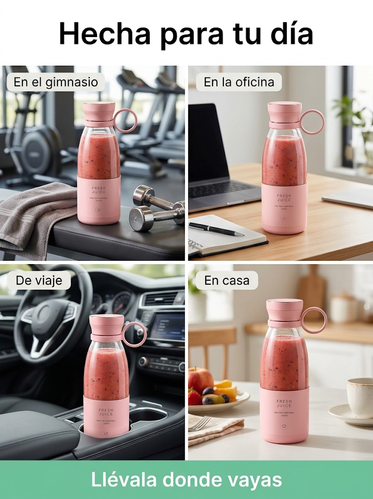 LicuaFresh ToGo en el gimnasio, la oficina, de viaje y en casa